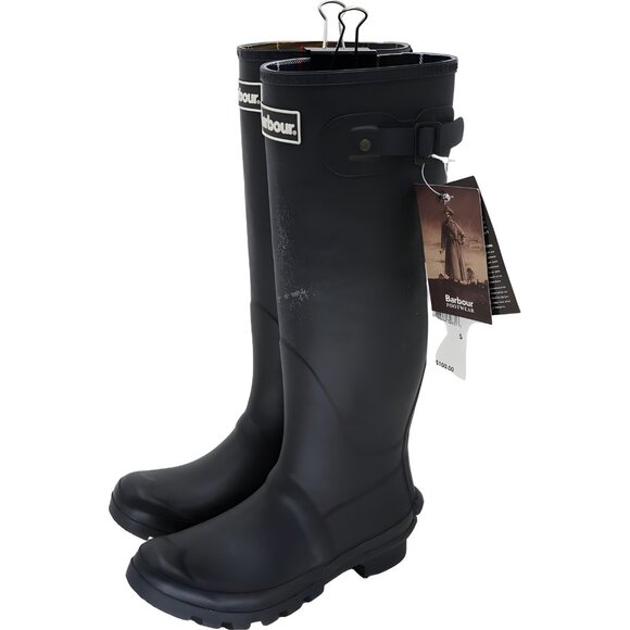 Barbour Bede Wellington Rain Boots Navy Women’s Waterproof Tall - US 5 - Picture 2 of 6